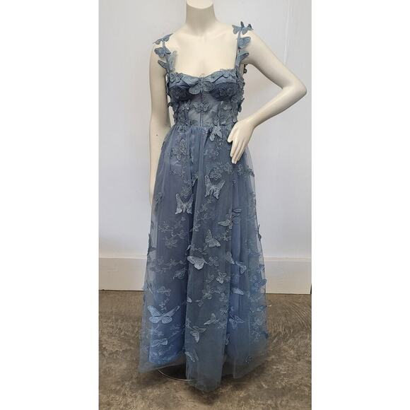 Dresses & Skirts - NWT Sky Blue Butterfly Dress Corset Formal Prom Wedding Bridesmaid